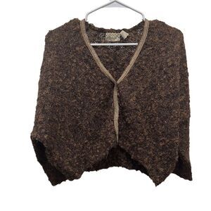 BKE Buckle Women's Brown Cropped Knit Cardigan Sweater Size‎ S
